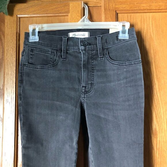 NWT Madewell 9” Mid Rise Skinny Jeans Frayed Hem Distressed Gray - 24P - Picture 3 of 13